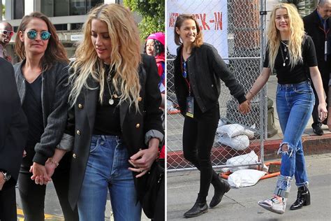 Amber Heard Cant Stop Smiling As She Steps Out Holding Hands With New Girlfriend Bianca Butti