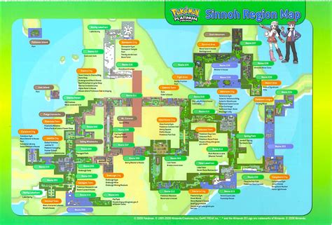 Sinnoh Map 2019 Pokemon Platinum Map Pokemon