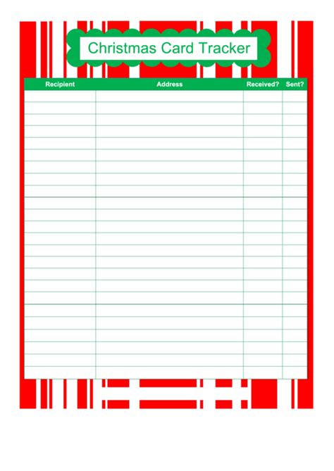 Check spelling or type a new query. Christmas Card Tracker Template printable pdf download