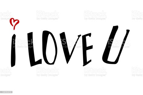 I Love You Vector Element Design Hand Draw Sketch Lettering Stock