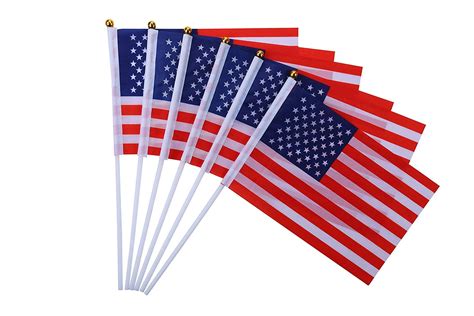 25pcs American Hand Held Flags Mini Usa National Country Stick