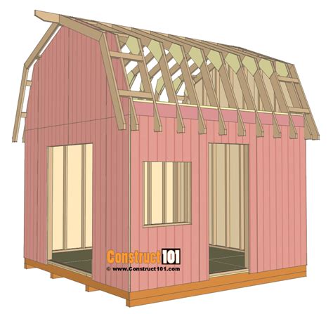 12x12 Barn Shed Plans With Overhang Free Pdf Construct101