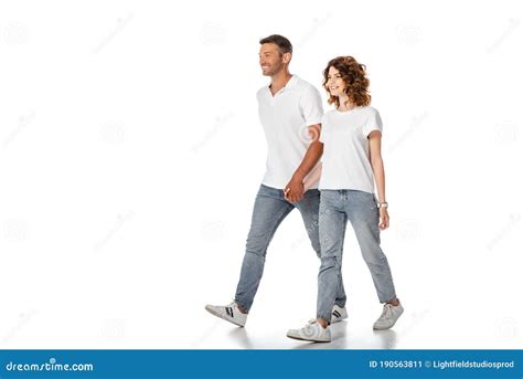 Happy Wife And Cheerful Husband Holding Stock Image Image Of