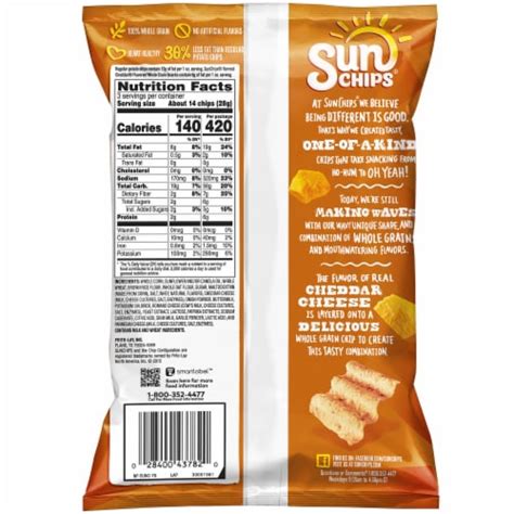 Sun Chips Harvest Cheddar Whole Grain Snacks 3 Oz Frys Food Stores