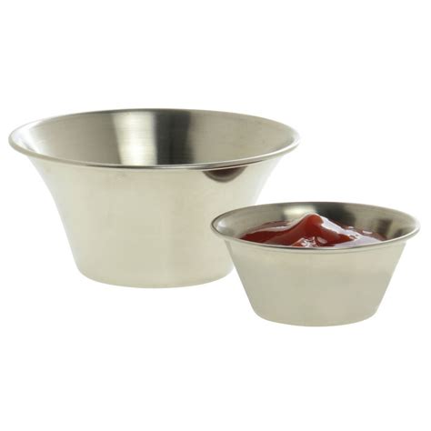 Hubert 2 Oz Flared Stainless Steel Sauce Cup