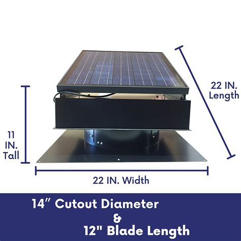 30 Watt Solar Attic Fan Black With Thermostat Humidistat 22 X 22 X