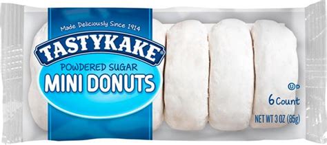 Tastykake Powdered Sugar Mini Donuts 6 Ct Pack Hy Vee Aisles Online