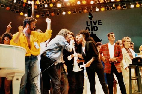 Pictures Of Bands On Stage During The 1985 Live Aid Concert At Wembley