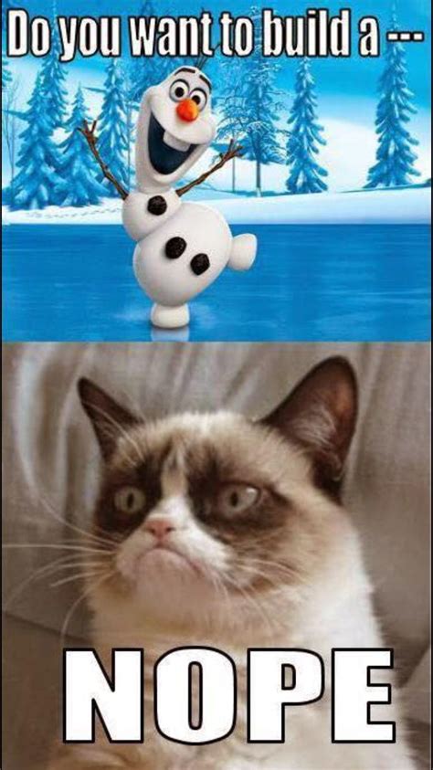 ⛄️ Enjoy Snow But Grumpy Cat And Olaf Too Cute To Not Pin