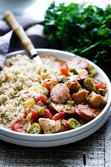 Refrigerate rice before using in this recipe. calories in chicken and sausage gumbo without rice