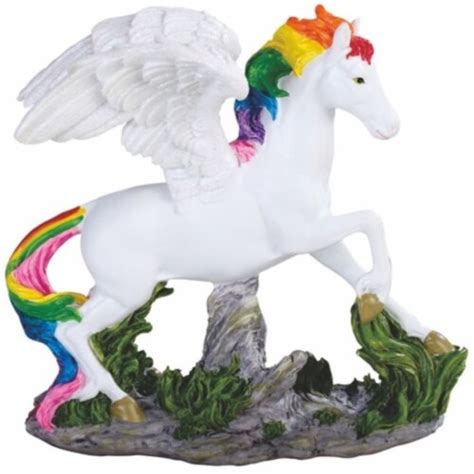 Fc Design 55 W Pegasus With Rainbow Mane Statue Fantasy Unicorn