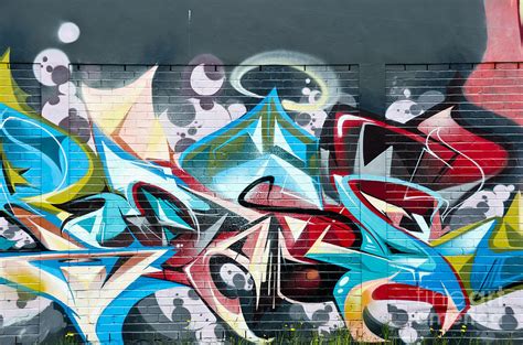 Colorful Abstract Graffiti Art On The Brick Wall