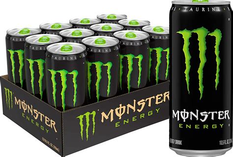 Monster Energy Drink, Green Original, 10.5 Ounce (Pack of 12) - Walmart ...