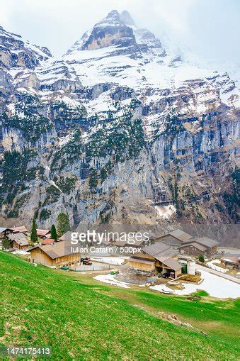 Beautiful View Of Landscape In The Alps At Gimmelwald Murren Villages