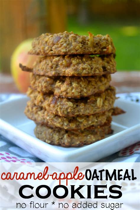 Quick and easy sugar cookies! No Flour and No Sugar- Caramel-Apple Oatmeal Cookies in ...