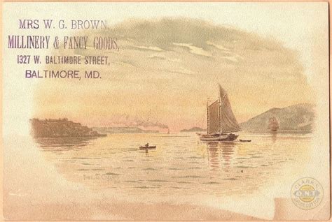 Large Victorian Trade Card Clarks Ont Spool Cotton Baltimore Md Shore
