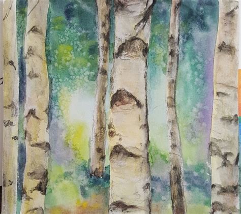 Watercolor Birch Trees Paint A Long Cristy Dunn Fine Art Birch Tree