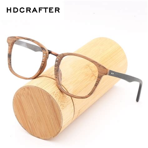 Hdcrafter Eyewear Frames Women Wooden Vintage Clear Lens Wood Glasses Men Computer Reading
