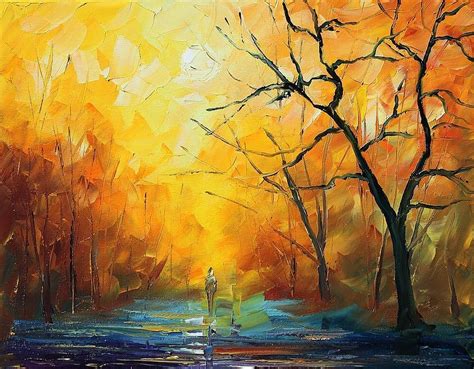 Fog Palette Knife Oil Painting On Canvas By Leonid Afremov Painting