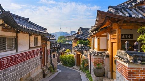Seoul Canvas Print Traditional Korean Style Architecture At Bukchon Hanok Village In Seoul South