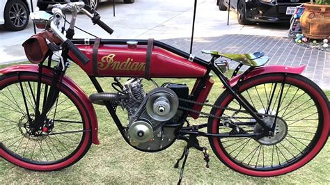 Vintage 1911 1920 Indian Board Track Racer Motorized Bicycle Replica