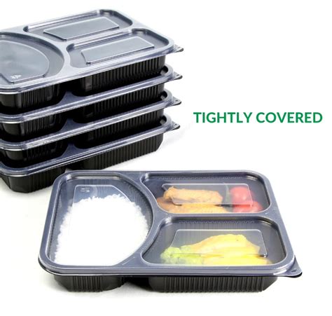 Microwave Safe Disposable 3 Compartment Lunch Meal Prep Takeaway