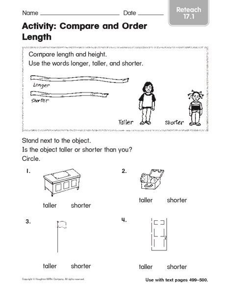 Grade 3 Maths Worksheets 113 Measurement Of Length First Grade