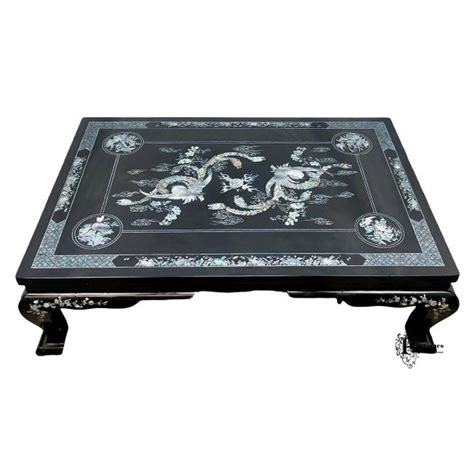 Vintage Korean Mother Of Pearl Black Lacquer Coffee Table Chairish