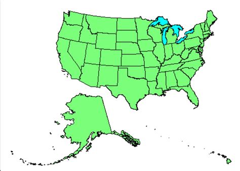 Map Of The United States With Alaska And Hawaii To Scale United States