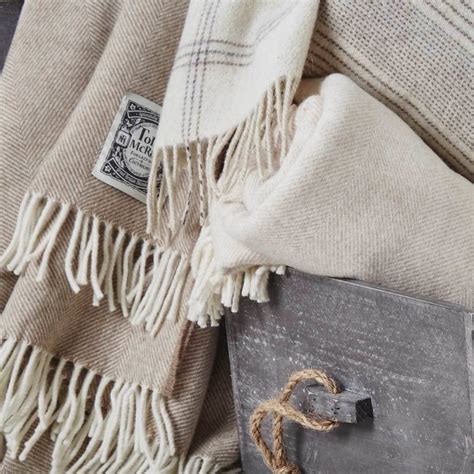 Luxury Fine Merino Wool Throw White Collection By Tolly Mcrae