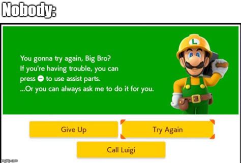 Super Mario Maker 2 Luigi Assist Mode Meme By Delightfuldiamond7 On