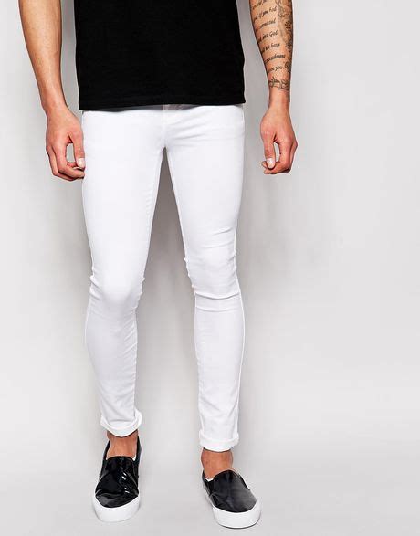 Dr Denim Jeans Kissy Low Spray On Extreme Super Skinny White In White