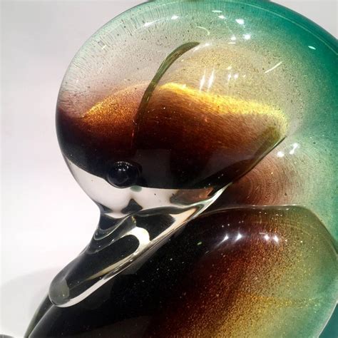 Archimede Seguso 1950 Multi Color Duck In Murano Glass Sfumatto Oro For Sale At 1stdibs