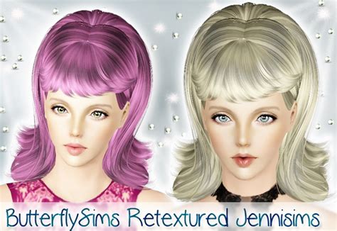 Retro Bob Hairstyle Butterflysims Hair Retextured By Jenni Sims Sims Hairs