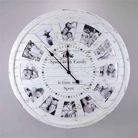 Wooden Wall Clock With Photo Frame Cracker Barrel