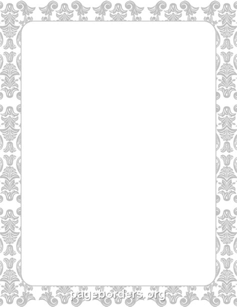 Silver Damask Border Clip Art Page Border And Vector Graphics
