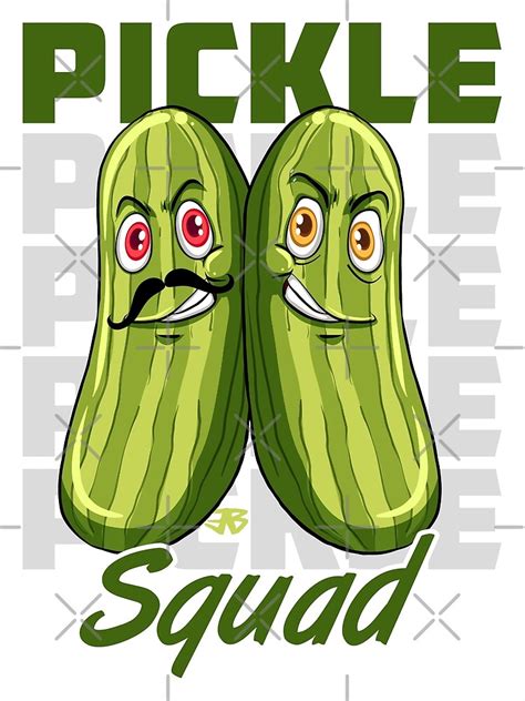 Pickle Squad Funny Doodle Pickles Poster For Sale By Eddiebalevo