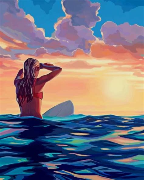 Blondy Surfer Girl New Paint By Numbers Numeral Paint Kit