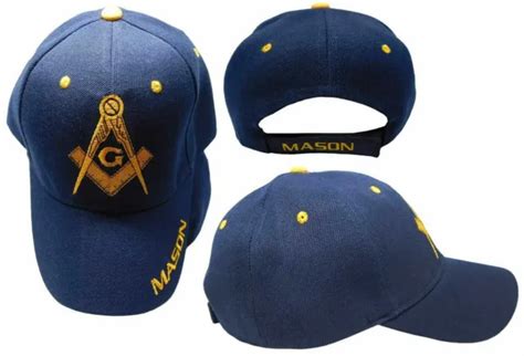Freemason Navy Blue Embroidered Adjustable Hat Mason Masonic Baseball