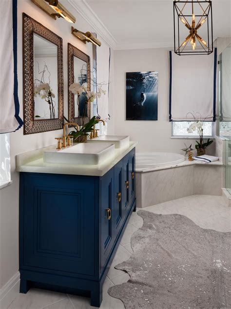 Blue And Gold Bathroom Vanity Bathmro