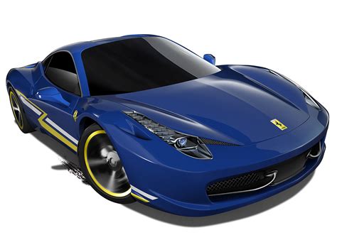 Mattel Hot Wheels Diecast Car Ferrari 458 Italia 2014 Blue Hot Wheels Hot Wheels Cars