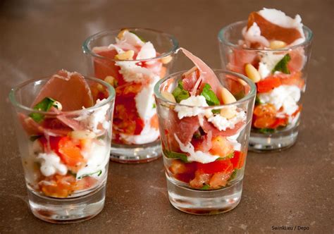Italiaanse ham-mozarellaglaasje met feta kruidenmix