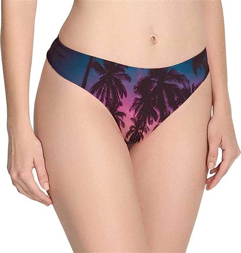 Amazon Com Custom Nolvelty Coconut Palm Trees Women S Thongs Panties Underwear Xs Xl Clothing