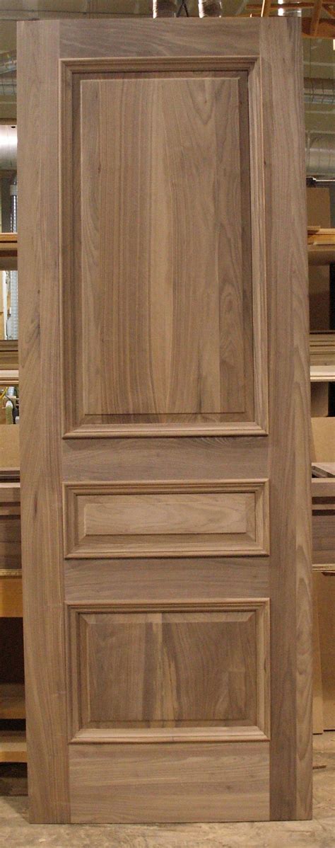 Solid Walnut Door 3 Panel With Raised Panels And Applied Moulding