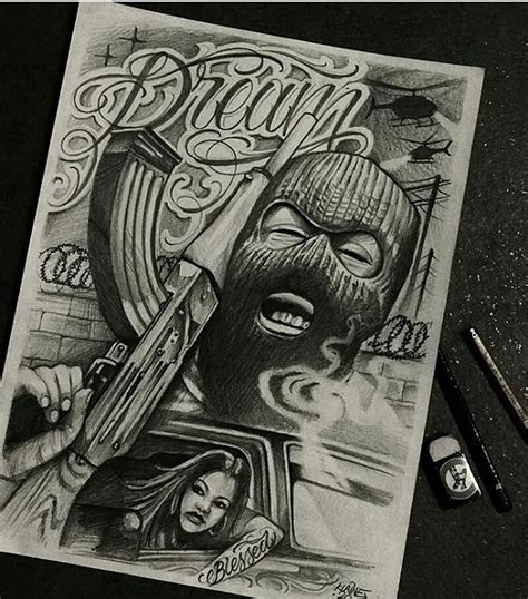 Mexicanstyle Art On Instagram Gangster Tattoo By Klaintattoo Mexicanstyle Art Drawing Art