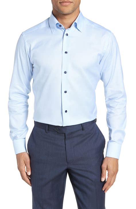 Eton Slim Fit Solid Dress Shirt In Blue For Men Lyst