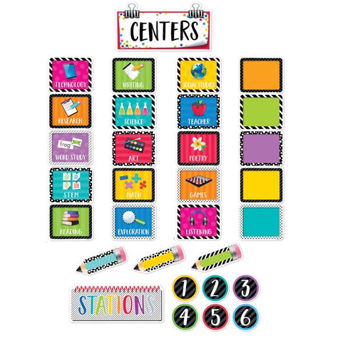 Creative Teaching Press Bold And Bright Classroom Centers Mini Bulletin