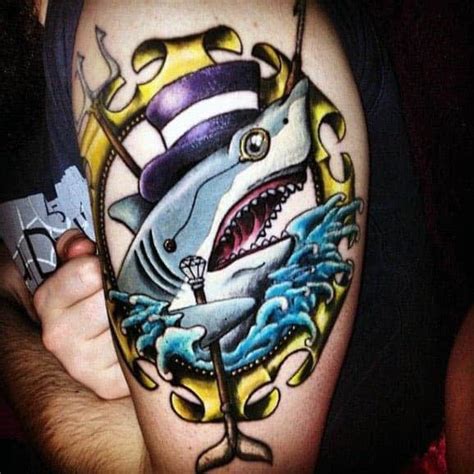 90 Shark Tattoo Designs For Men - Underwater Food Chain