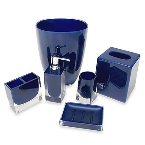 Virtune premium navy blue bathroom accessory set. Memphis Bathroom Accessories in Nautical Blue - Bed Bath ...