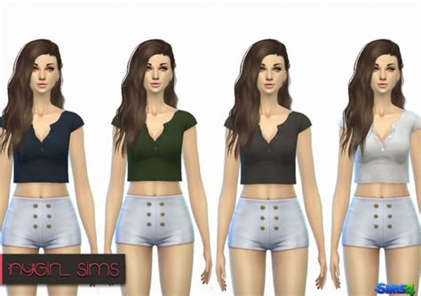 Collared Crop Top At Nygirl Sims Sims 4 Updates